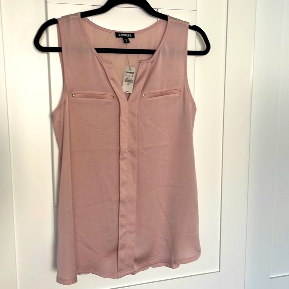 Express pink sleeveless blouse